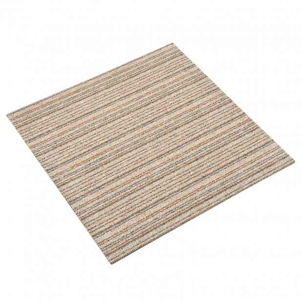 vidaXL Koberec 20 ks Pruhovaná béžová 50 x 50 cm 100% polypropylen