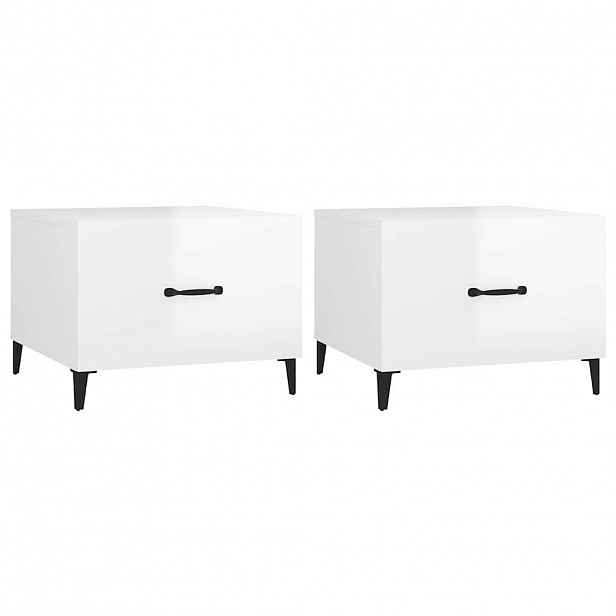 vidaXL Konferenční stolky kovové nohy 2 ks lesklé bílé 50 x 50 x 40 cm