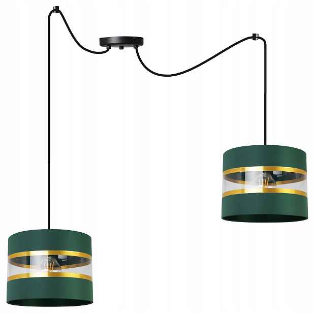 Závěsná Stropní Lampa Pavouk Lustr Glamour Stínidlo Zelená Elegantní