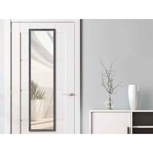 Závěsné zrcadlo na dveře Bea 30x120 cm, černé