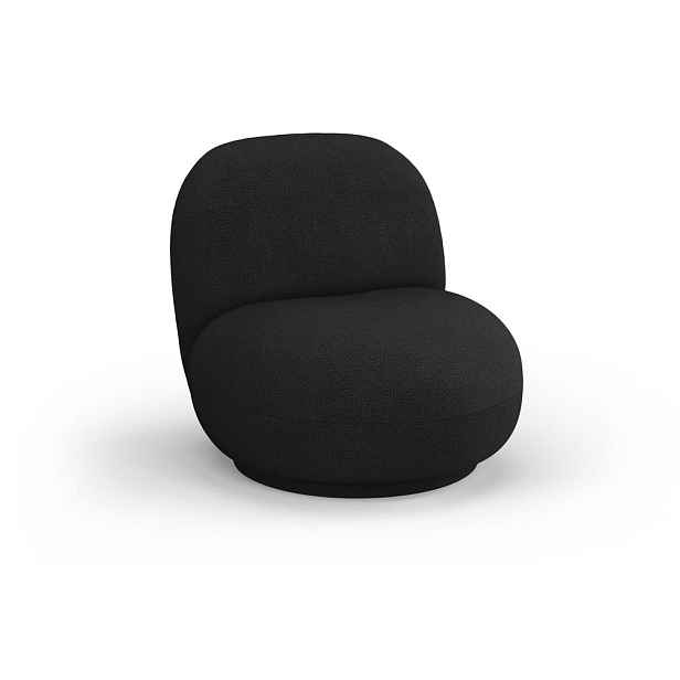 Černé křeslo z textilie bouclé Chuck – Micadoni Home
