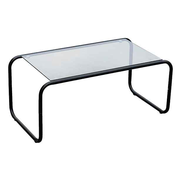 Černý konferenční stolek se skleněnou deskou 40x80 cm Ventana – Leitmotiv