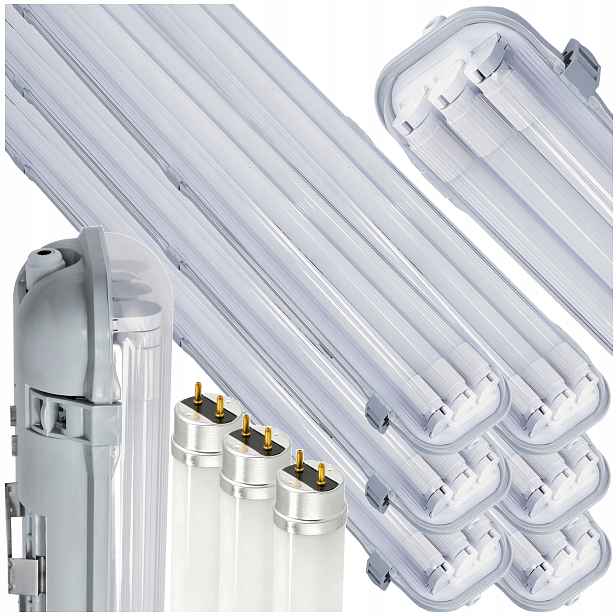 Hermetické Led svítidlo 120 cm 3xG13 s reflektorem 18W Led trubice 6 x sada