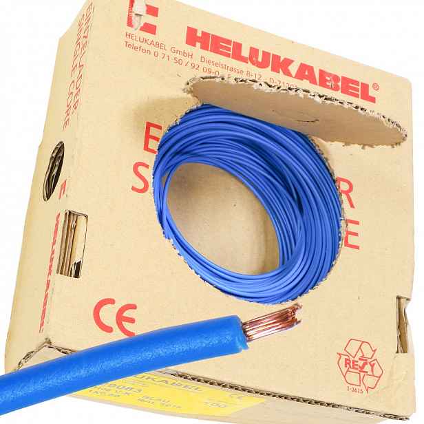 Kabel Lgy 0,5 mm modrý měděný Cu 500V 100 m
