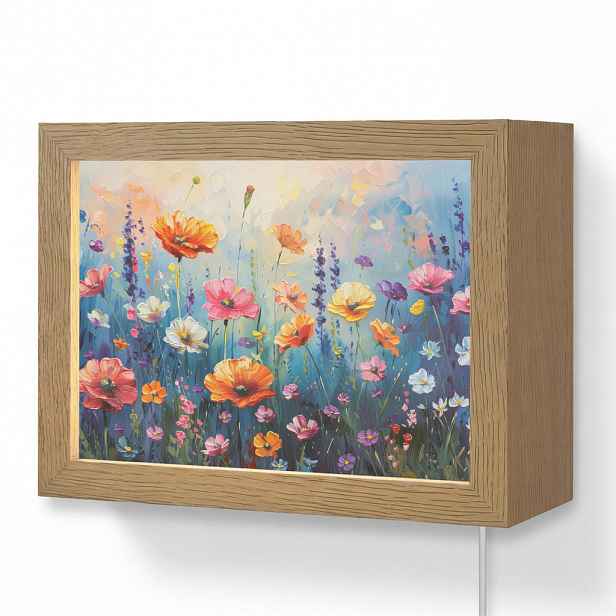 OnlyWow NÁSTĚNNÁ LAMPA Květiny - Příroda - Akvarel - Umění 20x15 cm
