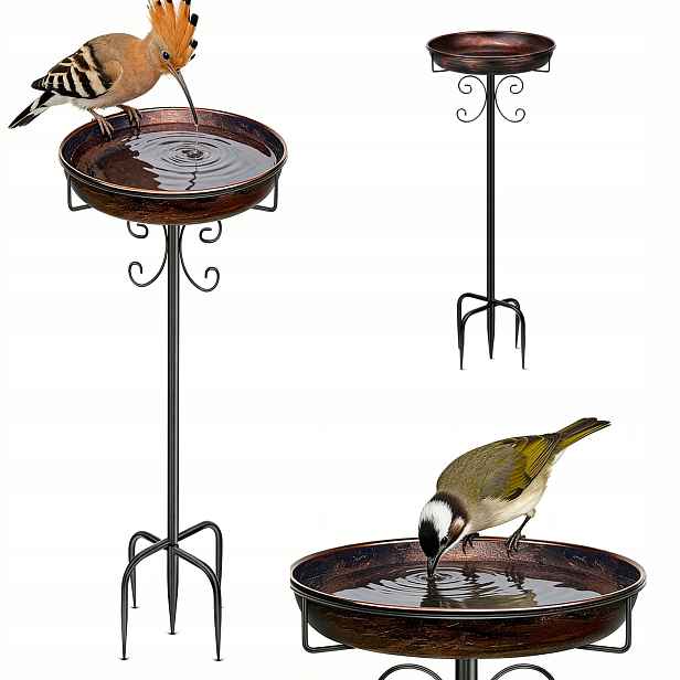 Stylové zahradní krmítko pro ptáky Metalové, Stojící na nožce, vysoké 92 cm