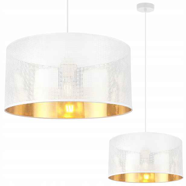 Závěsná Stropní Lampa Lustr Bílo-zlatá, Stínidlo Do Obývacího Pokoje Ložnice E27