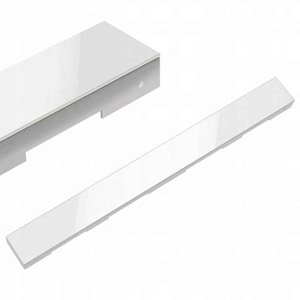 Kryt lineárního odtoku Flat 120 cm, bílé sklo WK03 Sevante