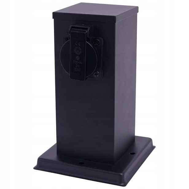 Osvětlovací sloupek čtvercový Eko-Light Zásuvka 20 cm černá