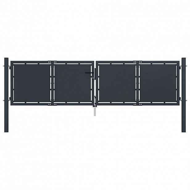 vidaXL Zahradní brána ocelová 300 x 75 cm antracitová