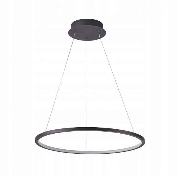 Vinola, Moderní černá závěsná lampa, Led kroužek, 48W, 3840LM, 80 cm