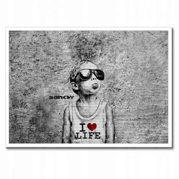 Plakáty v rámu 70x50 I love life Banksy Spray