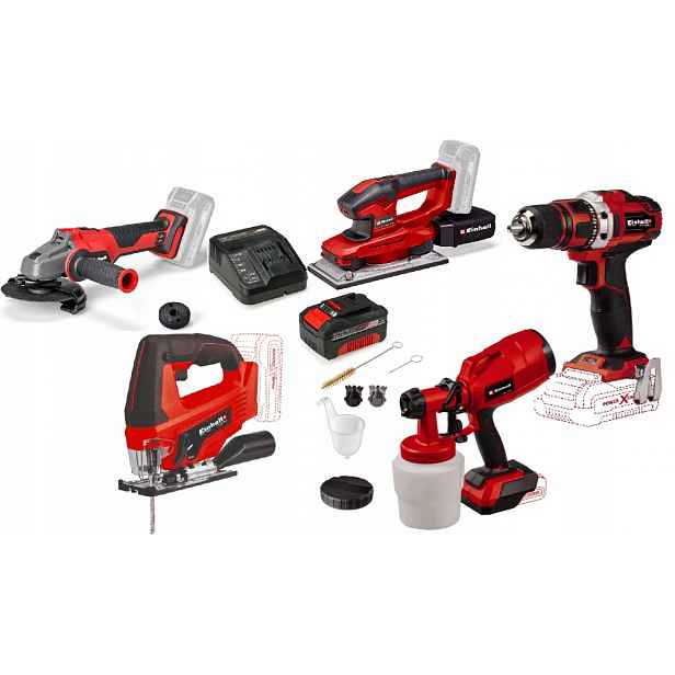 Einhell Sada Elektrického Nářadí Pxc 18V Bruska 4.0 Ah Šroubovák A Další