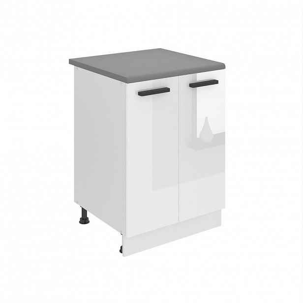 B BELINI GROUP KUCHYŇSKÁ SPODNÍ SKŘÍŇKA 60 cm SD2 s pracovní deskou, 2 dvířka, Bílá lesklá