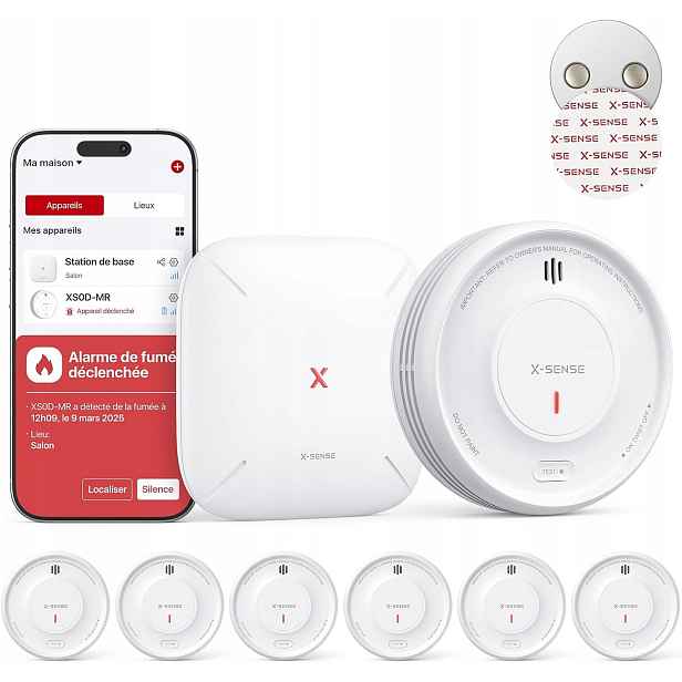 Detektor kouře WiFi Smart Home Assistant Magnetický X-Sense XS0D-MR61 6 Ks