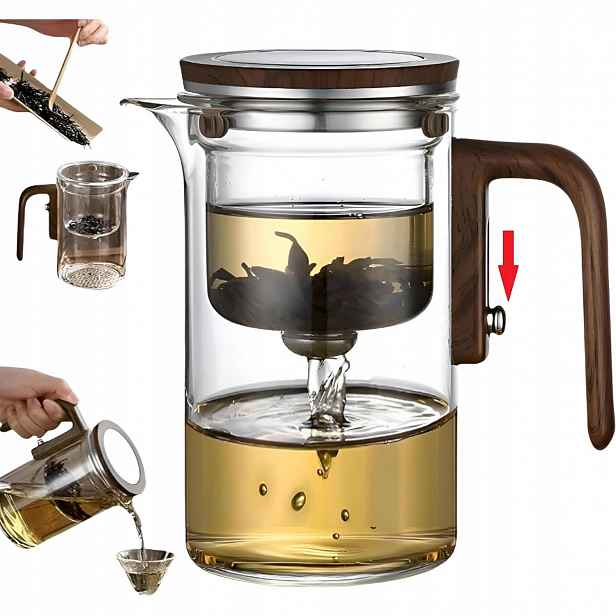 Konvice na čaj s napařovačem 0,6 l Skleněná konvice se sítkem