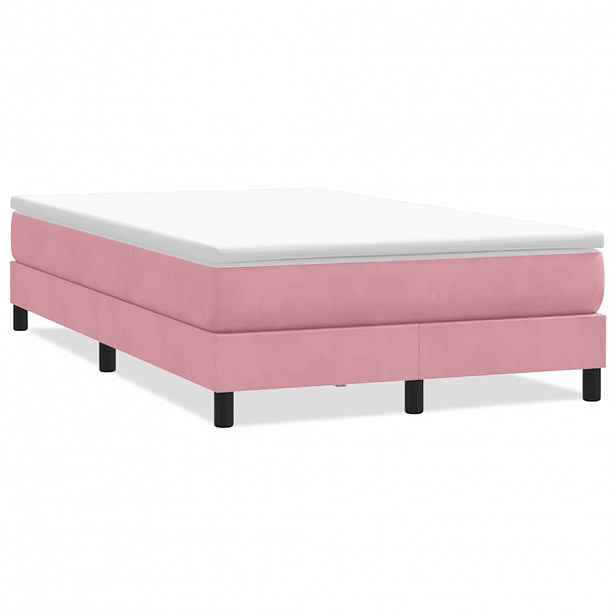vidaXL Postel Box Spring bez matrace růžová 120x220 cm samet