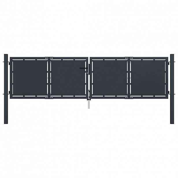 vidaXL Zahradní brána ocelová 300 x 100 cm antracitová