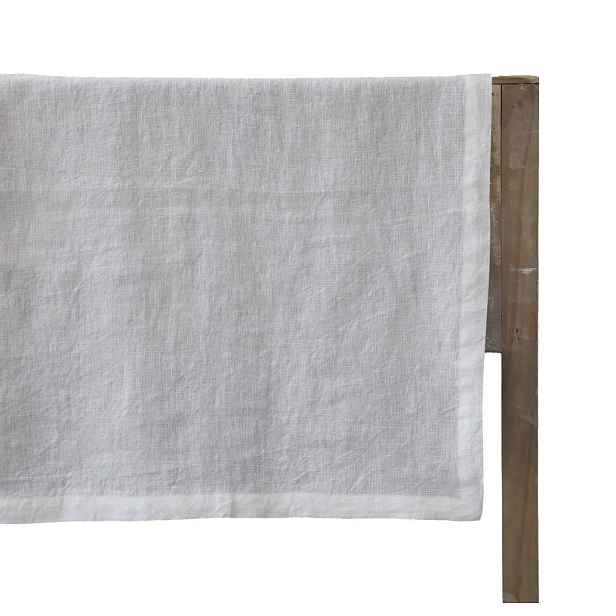 Béžový lněný ubrus Valine - 140*360 cm Chic Antique