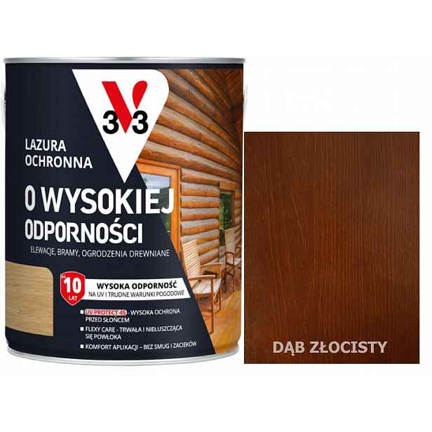 Lazura V33 Vysoká Odolnost Polský Klima 10 let Dub zlatý 5L