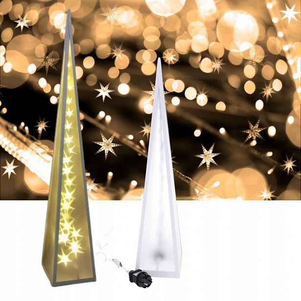 Led pyramida Otočné hvězdičky 12*12*45 cm