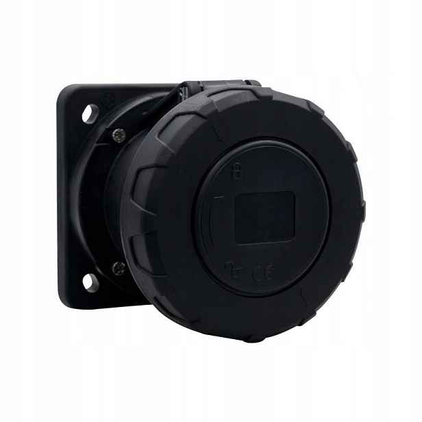 Nástěnná průmyslová zásuvka 63A/5P 380V-415V /fe/ IP67 černá F7.0173