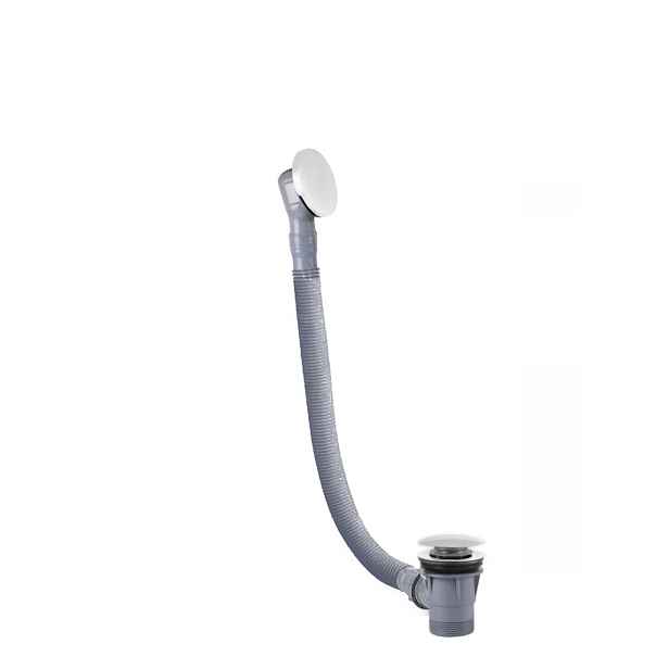 Tres 03453420BM Vanová odtoková souprava click clack; matná bílá - kovová zátka a přepad 68 cm (klik klak)