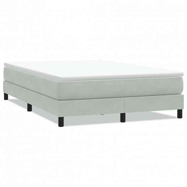 vidaXL Postel Box Spring bez matrace světle šedá 140x220 cm samet