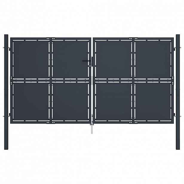 vidaXL Zahradní brána ocelová 300 x 125 cm antracitová