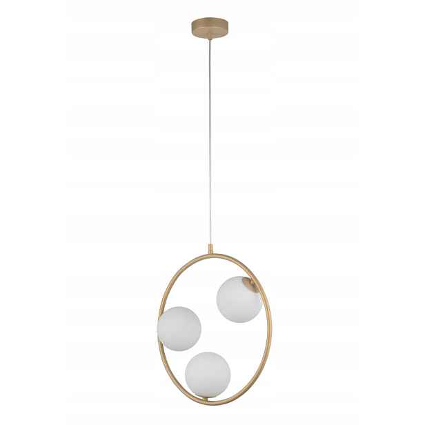 Závěsná lampa zlatá dekorativní, moderní skleněné koule, trojitá Sigma