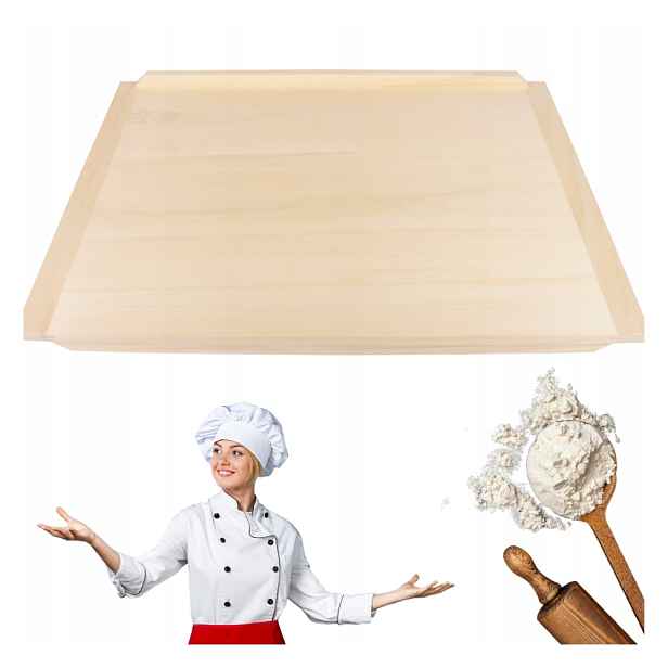 Velká Pevná Dřevěná Vál Oboustranná XXL 70x50 CM Tradiční