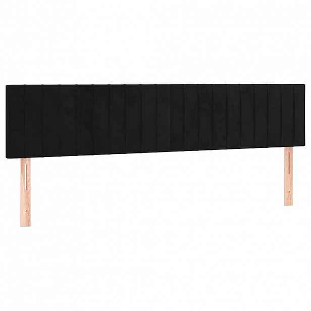 vidaXL Čela postele černá 180x5x78/88 cm samet