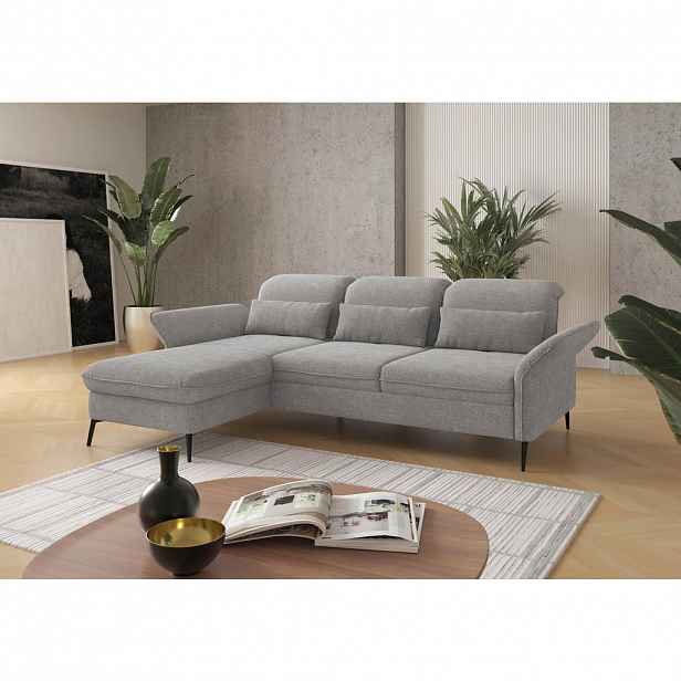Sit & More ROHOVÁ SEDAČKA, textil, světle šedá