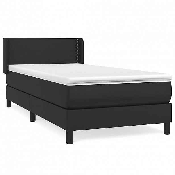 vidaXL Box spring postel s matrací černá 100x200 cm umělá kůže