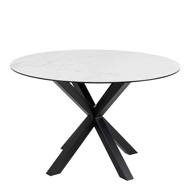 Actona Jídelní kulatý stůl Heaven 120 cm bílý mramor/černý