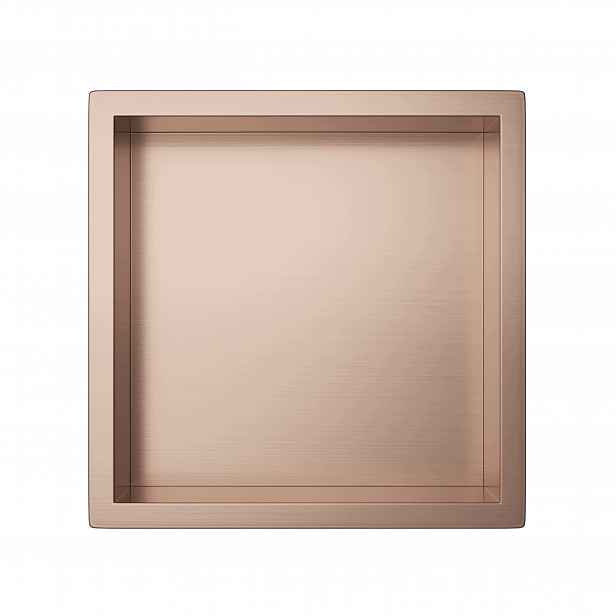 Koupelnová Polička Q-box 1 Podomítková Měděná 30x30x10 cm Aquauno