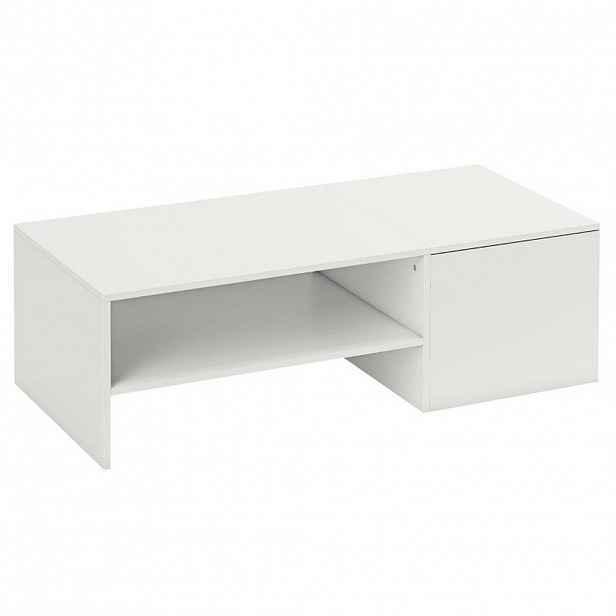 OKWISH KONFERENČNÍ stolek 110/52/36 cm bílý ze dřeva s posuvnou deskou a úložným prostorem