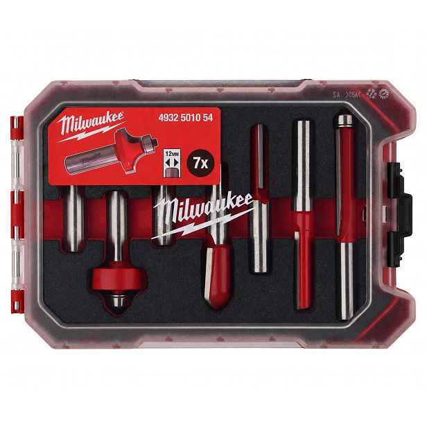 Sada fréz 7 ks Milwaukee frézy na dřevo z karbidu wolframu 12 mm