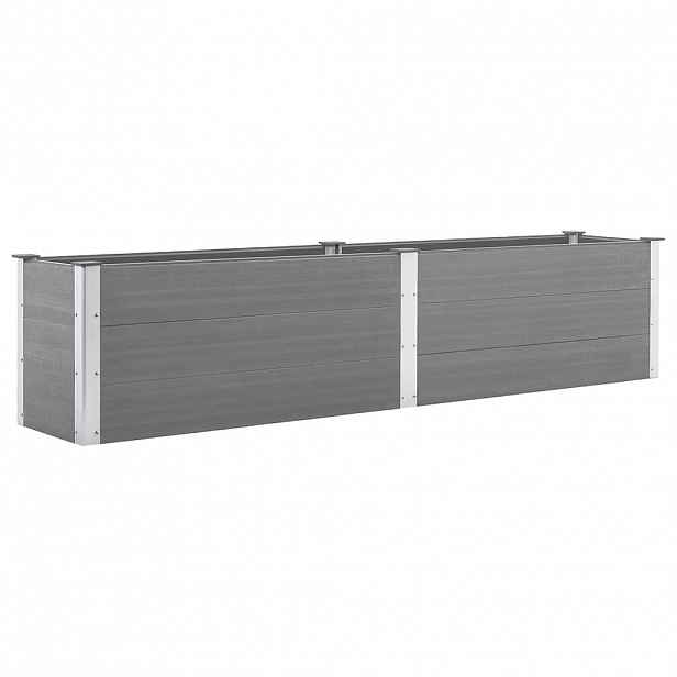 vidaXL Vyvýšený záhon 250 x 50 x 54 cm dřevoplast šedý