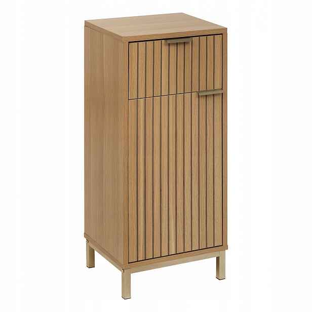 Koupelnová Skříňka Hnědá Nízká Moderní Mdf 33 X 28 X 80 S Zásuvkou