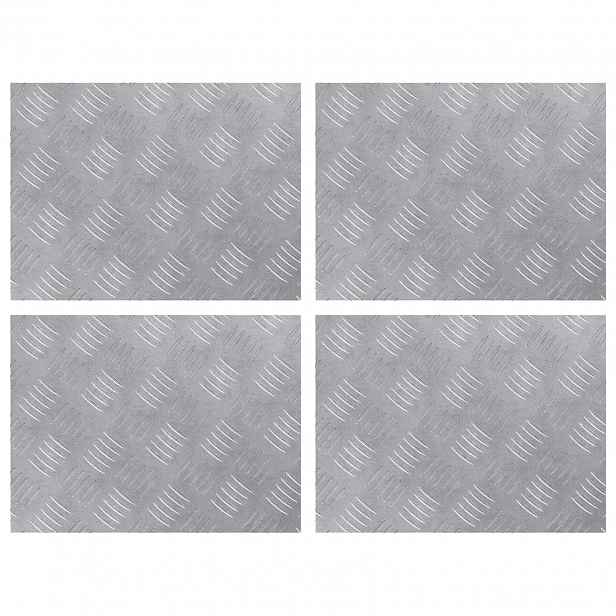 vidaXL Schodové nášlapy 4 ks 40 x 30 cm Stříbrná Hliník Obdélníkový