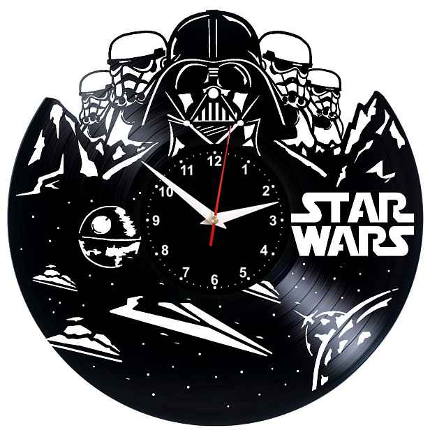 Star Wars Dárek Originální dekorace do domu Hodiny z vinylové desky