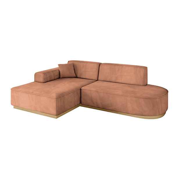 ALTDECOR ROHOVÁ SEDAČKA s otomanem, levá IREA-L1-v2 232x165x80 Meruňková Velur