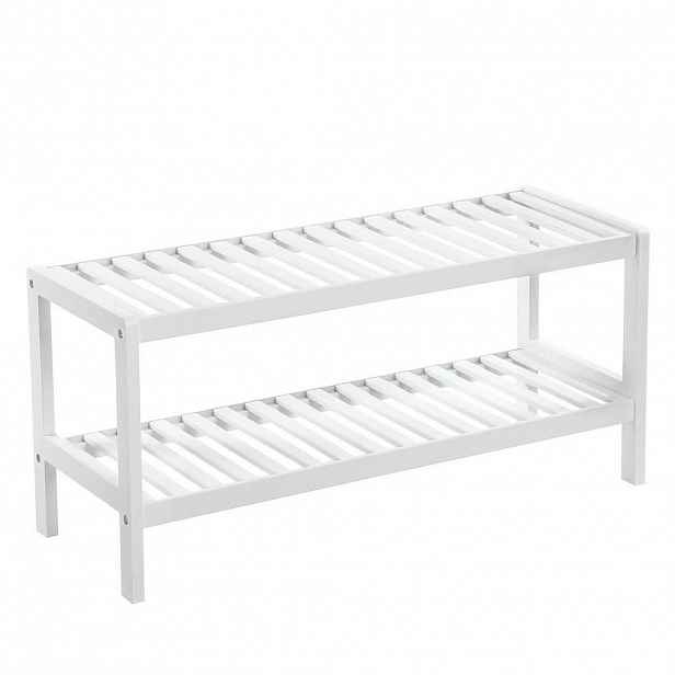 Boxxx REGÁL NA BOTY, bílá, bambus, 70/33/26 cm