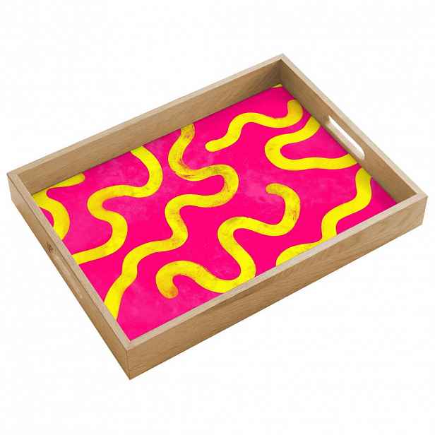 OnlyWow SERVÍROVACÍ PODNOS Linie - žlutá - abstraktní 40x30 cm