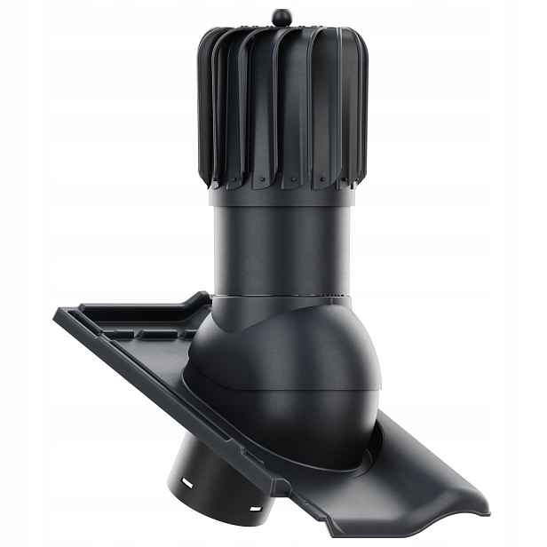 Rotační Větrací komín , podlouhlý, průměr 150 mm, Braas Rubín 9V Antracit