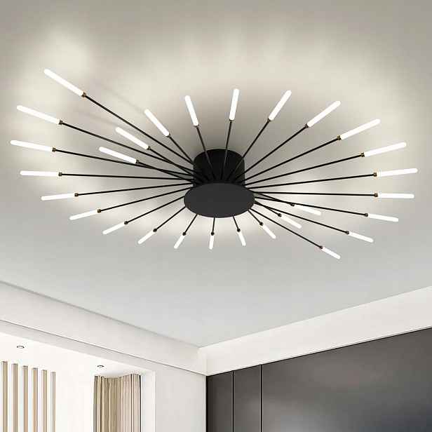 Zyrandol Černá Závěsná Led Lampa Stropní Do Obýváku Moderní 4500K 28W