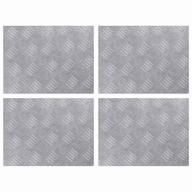 vidaXL Schodové nášlapy 4 ks 40 x 30 cm Stříbrná Hliník Obdélníkový