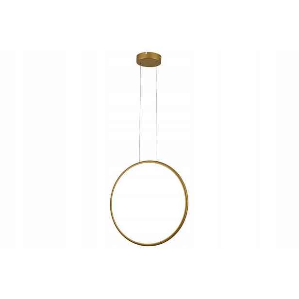Závěsná Led lampa moderní zlatá kulatá vertikální ring 50 cm 4000K Reality