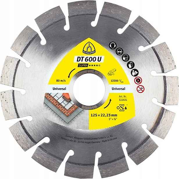 Diamantový kotouč na betonu 230x2,6x22,23 mm Dt 600 U Klingspor